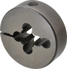 Cle-Line - 3/8-16 UNC Thread, 1-1/2" Outside Diam High Speed Steel Round Die - 1/2" Thick, Right Hand Thread, Adjustable - Exact Tooling