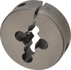 Cle-Line - 3/8-24 UNF Thread, 1-1/2" Outside Diam High Speed Steel Round Die - 1/2" Thick, Right Hand Thread, Adjustable - Exact Tooling