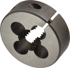 Cle-Line - 1/2-13 UNC Thread, 1-1/2" Outside Diam High Speed Steel Round Die - 1/2" Thick, Right Hand Thread, Adjustable - Exact Tooling