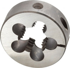 Cle-Line - 5/8-11 UNC Thread, 1-1/2" Outside Diam High Speed Steel Round Die - 1/2" Thick, Right Hand Thread, Adjustable - Exact Tooling
