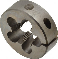 Cle-Line - 5/8-18 UNF Thread, 1-1/2" Outside Diam High Speed Steel Round Die - 1/2" Thick, Right Hand Thread, Adjustable - Exact Tooling