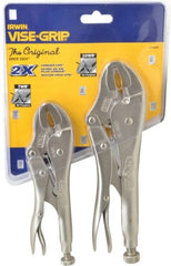 Irwin - 2 Piece Locking Plier Set - Comes in Display Card - Exact Tooling
