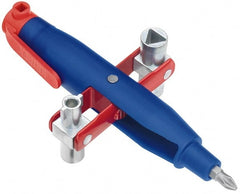 Knipex - 1 Piece Cabinet Key - 3 to 5mm Two-Way Key Bit Capacity, 5, 6, 8mm Square Capacity, 9mm Triangular Capacity - Exact Tooling