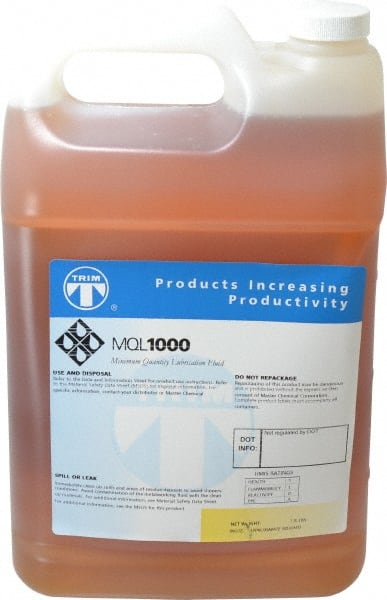 Master Fluid Solutions - Trim MQL 1000, 1 Gal Bottle Cutting Fluid - Straight Oil, For Drilling, Milling, Reaming, Sawing, Tapping - Exact Tooling