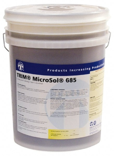 Master Fluid Solutions - Trim MicroSol 685, 5 Gal Pail Cutting & Grinding Fluid - Semisynthetic, For Machining - Exact Tooling