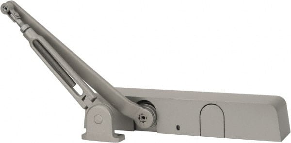 Falcon - Push & Pull Side Mount, Medium Duty Multi Size Hold Open Door Closer Full Cover Power Operated Damper - Nonhanded, Aluminum Finish - Exact Tooling