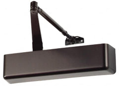 Falcon - Push & Pull Side Mount, Medium Duty Multi Size ADA Compliant Door Closer Full Cover Power Operated Damper - Nonhanded, Dark Bronze Finish - Exact Tooling