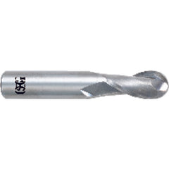 ‎3/64″ Dia. × 1/8″ Shank × 9/64″ DOC × 1-1/2″ OAL, Carbide Bright, 2 Flute, Round, Ballnose End Mill - Exact Tooling