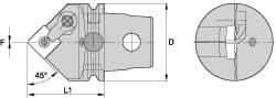 Kennametal - Neutral Cut, Size KM63, SN.. Insert Compatiblity, External Modular Turning & Profiling Cutting Unit Head - 60mm Head Length, Through Coolant, Series Kenloc - Exact Tooling