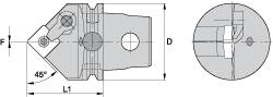 Kennametal - Neutral Cut, Size KM63, SN.. Insert Compatiblity, External Modular Turning & Profiling Cutting Unit Head - 60mm Head Length, Through Coolant, Series Kenloc - Exact Tooling