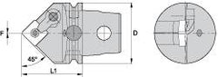 Kennametal - Neutral Cut, Size KM63, SN.. Insert Compatiblity, External Modular Turning & Profiling Cutting Unit Head - 60mm Head Length, Through Coolant, Series Kenloc - Exact Tooling