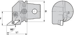 Kennametal - Left Hand Cut, Size KM63, VN.. Insert Compatiblity, External Modular Turning & Profiling Cutting Unit Head - 43mm Ctr to Cutting Edge, 60mm Head Length, Through Coolant, Series Kenloc - Exact Tooling