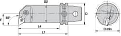 Kennametal - Right Hand Cut, 32mm Min Bore Diam, Size KM63 Steel Modular Boring Cutting Unit Head - 3.4646" Max Bore Depth, Through Coolant, Compatible with DN.. - Exact Tooling