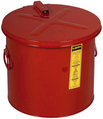 Justrite - 8 Gallon Capacity, Coated Steel, Red Dip Tank - 14-1/4 Inch High x 15-5/8 Inch Diameter, Includes Fusible Link - Exact Tooling