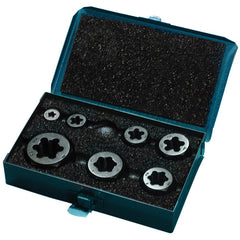 485 7 Piece Metric Carbon Steel Hexagon Rethreading Die Set - Exact Tooling