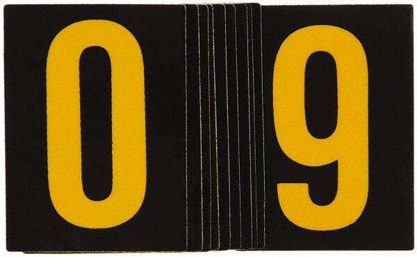 Made in USA - Letter Label - Legend: 0-9, English, Yellow & Black - Exact Tooling