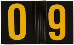 Made in USA - Letter Label - Legend: 0-9, English, Yellow & Black - Exact Tooling