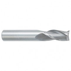 19/64 Dia. x 2-1/2 Overall Length 3-Flute Square End Solid Carbide SE End Mill-Round Shank-Center Cutting-TiALN - Exact Tooling