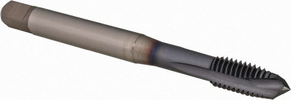 OSG - M10x1.50 Metric Coarse, 3 Flute, TiCN Finish, Powdered Metal Spiral Point Tap - Plug Chamfer, Right Hand Thread, 100mm OAL, 18mm Thread Length, 0.381" Shank Diam, 6H Class of Fit, Series 16510 - Exact Tooling
