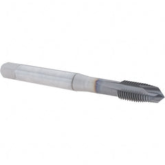 OSG - M12x1.75 Metric Coarse, 3 Flute, TiCN Finish, Powdered Metal Spiral Point Tap - Plug Chamfer, Right Hand Thread, 110mm OAL, 21mm Thread Length, 0.367" Shank Diam, 6H Class of Fit, Series 16510 - Exact Tooling