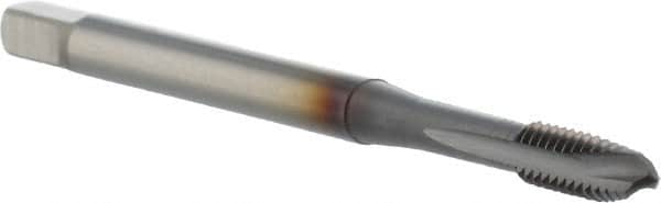 OSG - #8-32 UNC, 3 Flute, TiCN Finish, Powdered Metal Spiral Point Tap - Plug Chamfer, Right Hand Thread, 63mm OAL, 9.5mm Thread Length, 0.168" Shank Diam, 2B Class of Fit, Series 16515 - Exact Tooling