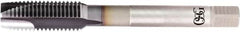 OSG - #12-24 UNC, 3 Flute, TiCN Finish, Powdered Metal Spiral Point Tap - Plug Chamfer, Right Hand Thread, 80mm OAL, 12.7mm Thread Length, 0.22" Shank Diam, 2B Class of Fit, Series 16515 - Exact Tooling