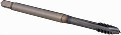 OSG - M5x0.80 Metric Coarse, 3 Flute, TiCN Finish, Powdered Metal Spiral Point Tap - Plug Chamfer, Right Hand Thread, 70mm OAL, 9.6mm Thread Length, 0.194" Shank Diam, 6H Class of Fit, Series 16510 - Exact Tooling