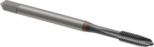 OSG - #10-32 UNF, 3 Flute, TiCN Finish, Powdered Metal Spiral Point Tap - Plug Chamfer, Right Hand Thread, 70mm OAL, 12.5mm Thread Length, 0.194" Shank Diam, 2B Class of Fit, Series 16515 - Exact Tooling