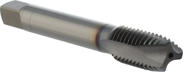 OSG - 5/8-11 UNC, 3 Flute, TiCN Finish, Powdered Metal Spiral Point Tap - Plug Chamfer, Right Hand Thread, 110mm OAL, 27.7mm Thread Length, 0.48" Shank Diam, 3B Class of Fit, Series 16515 - Exact Tooling