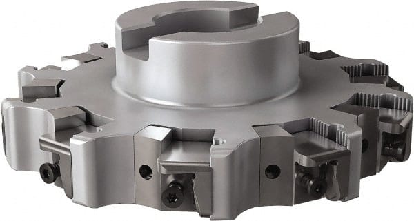 Seco - Shell Mount Connection, 0.63" Cutting Width, 1.579" Depth of Cut, 6" Cutter Diam, 1-1/2" Hole Diam, 10 Tooth Indexable Slotting Cutter - R335.25 Toolholder, XNHQ, LNHQ Insert, Right Hand Cutting Direction - Exact Tooling