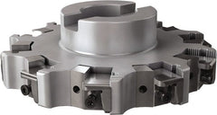 Seco - Shell Mount Connection, 0.63" Cutting Width, 1.579" Depth of Cut, 6" Cutter Diam, 1-1/2" Hole Diam, 10 Tooth Indexable Slotting Cutter - R335.25 Toolholder, XNHQ, LNHQ Insert, Right Hand Cutting Direction - Exact Tooling