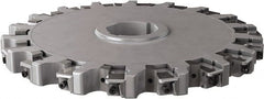Seco - Arbor Hole Connection, 0.63" Cutting Width, 4.413" Depth of Cut, 12" Cutter Diam, 2" Hole Diam, 18 Tooth Indexable Slotting Cutter - 335.25 Toolholder, XNHQ, LNHQ Insert, Right Hand Cutting Direction - Exact Tooling