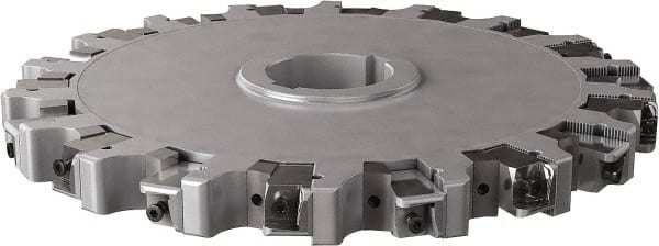 Seco - Arbor Hole Connection, 1.26" Cutting Width, 4.413" Depth of Cut, 12" Cutter Diam, 2" Hole Diam, 9 Tooth Indexable Slotting Cutter - 335.25 Toolholder, XNHQ, LNHQ Insert, Right Hand Cutting Direction - Exact Tooling