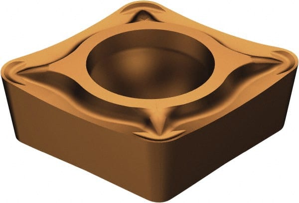 Sandvik Coromant - CCMT32.51 UM Grade 1125 Carbide Turning Insert - TiAlN/AlCr2O3 Finish, 80° Diamond, 3/8" Inscr Circle, 5/32" Thick, 1/64" Corner Radius - Exact Tooling
