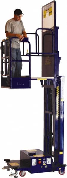 Ballymore - 650 Lb Capacity, 186" Lift Height, Battery Operated Power Stocker Lift with Safety Sensor - 186" Lift Height, Battery Operated - Exact Tooling