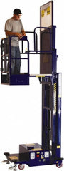 Ballymore - 650 Lb Capacity, 186" Lift Height, Battery Operated Power Stocker Lift with Safety Sensor - 186" Lift Height, Battery Operated - Exact Tooling