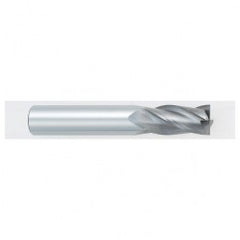 22mm Dia. x 102mm Overall Length 4-Flute Square End Solid Carbide SE End Mill-Round Shank-Center Cutting-Uncoated - Exact Tooling