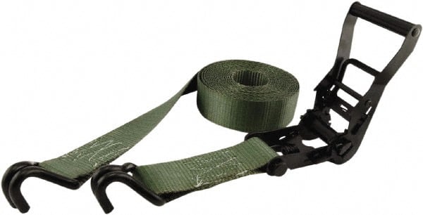 Erickson Manufacturing - 25' Long x 2" Wide, 10,000 Lb Basket Capacity, Polyester & Steel Web Sling - Green - Exact Tooling