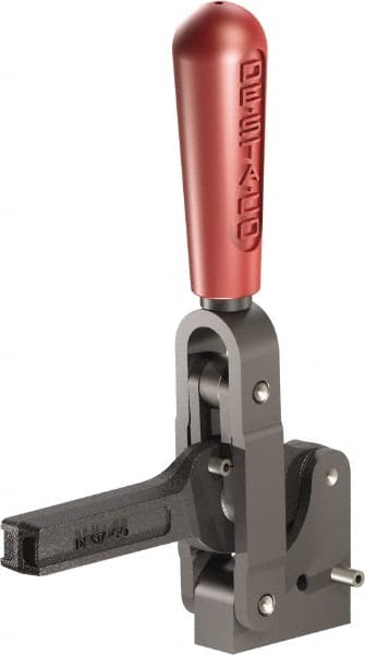 De-Sta-Co - 1,601 Lb Holding Capacity, Vertical Handle, Manual Hold Down Toggle Clamp - 71° Handle Movement, 132° Bar Opening, Solid Bar, Solid Base, Oxide Finish, Forged Alloy Steel - Exact Tooling