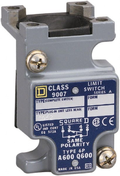 Square D - 4.2 Inch Long, Zinc Body, Limit Switch Plug In Unit - For Use with 9007, 9007C - Exact Tooling