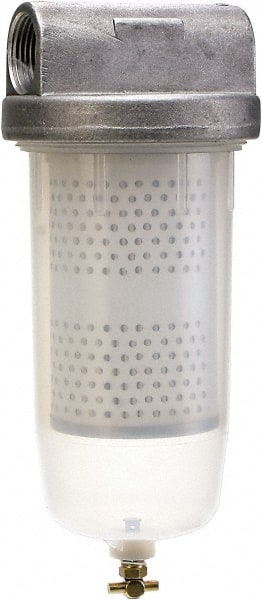 PRO-LUBE - 1 Inlet Size, 1 Outlet Size, 20 GPM, Pump Filter - 9.84 Long, 10 Micron Mesh, Polypropylene, Aluminium, Nylon, Paper and NBR - Exact Tooling