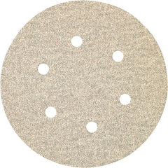 Porter-Cable - 6" Diam, 120 Grit Zirconia Alumina Adhesive PSA Disc - Fine Grade, Tan, C Weighted Backing, Flexible, 13,000 Max RPM - Exact Tooling