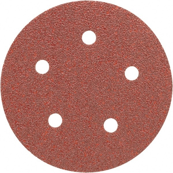 Porter-Cable - 5" Diam, 180 Grit Aluminum Oxide Adhesive PSA Disc - Very Fine Grade, Tan, C Weighted Backing, Flexible, 13,000 Max RPM - Exact Tooling