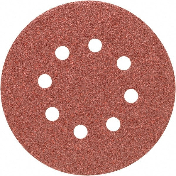 Porter-Cable - 5" Diam, 60 Grit Zirconia Alumina Adhesive PSA Disc - Medium Grade, Tan, C Weighted Backing, Flexible, 13,000 Max RPM - Exact Tooling