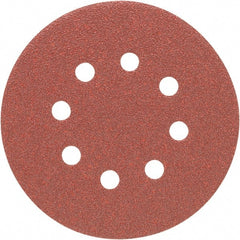 Porter-Cable - 5" Diam, 60 Grit Zirconia Alumina Adhesive PSA Disc - Medium Grade, Tan, C Weighted Backing, Flexible, 13,000 Max RPM - Exact Tooling