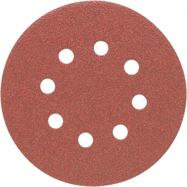 Porter-Cable - 5" Diam, 40 Grit Zirconia Alumina Adhesive PSA Disc - Coarse Grade, Tan, C Weighted Backing, Flexible, 13,000 Max RPM - Exact Tooling