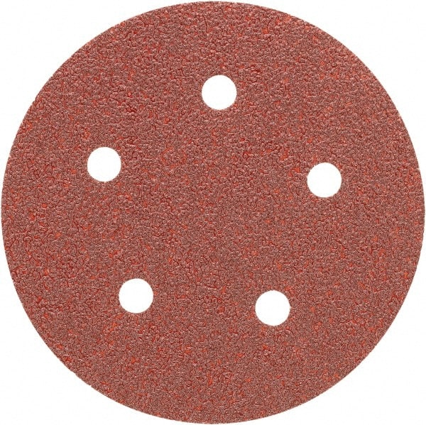 Porter-Cable - 5" Diam, 80 Grit Aluminum Oxide Adhesive PSA Disc - Medium Grade, Tan, C Weighted Backing, Flexible, 13,000 Max RPM - Exact Tooling