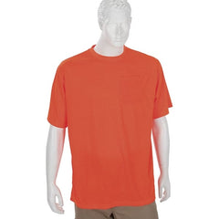 Ergodyne - Size 5XL, Orange, High Visibility, Short Sleeve T-Pocket, - 1 Pocket, Polyester - Exact Tooling