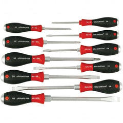 Wiha - 10 Piece Slotted & Phillips Screwdriver Set - Bit Sizes: Philips #1, #2 & #3, Comes in Box - Exact Tooling