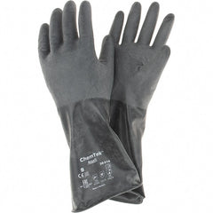 Ansell - 14 mil Thick, Chemical Resistant Gloves - SZ 9 14"14ML BLK 1/PR CHEM-TEK RGH FIN CHEM GLV - Exact Tooling